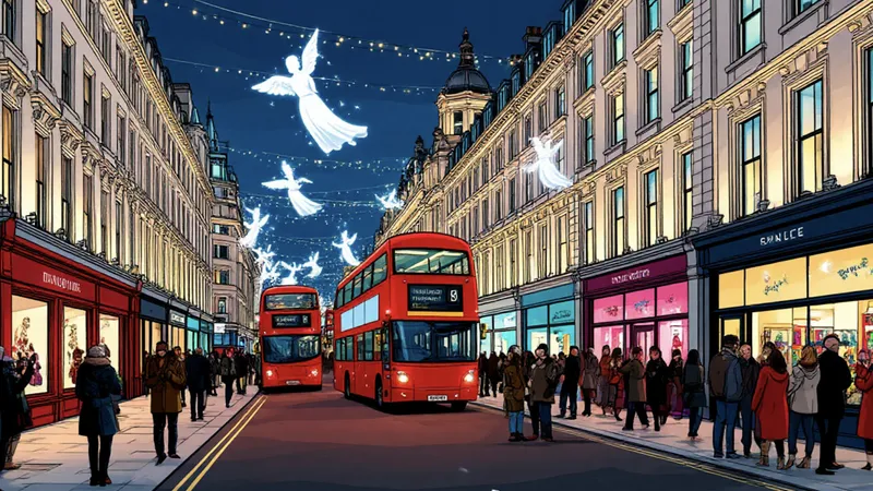 Regent Street ve Oxford Street Noel Işıkları Rotaları